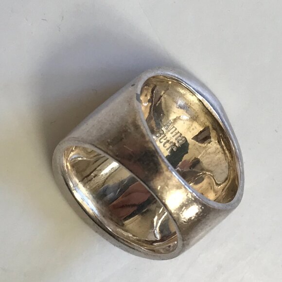 Anna Beck Classic Saddle RIng Womens 9 Two Tone 18K Gold .925 Sterling Silver - Picture 8 of 15